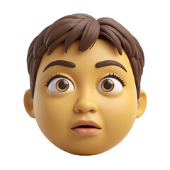 3D Render of a Surprised Child's Face