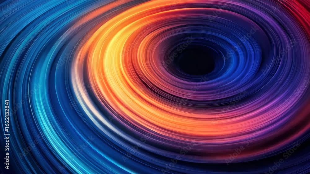 Wall mural swirling vortex with vibrant blue and orange colors creates dynamic and energetic abstract backgroun