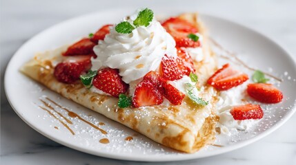 French crepe with whipped cream