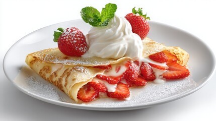 French crepe with whipped cream