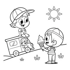 Sunny Summer Adventures: Kids' Coloring Fun