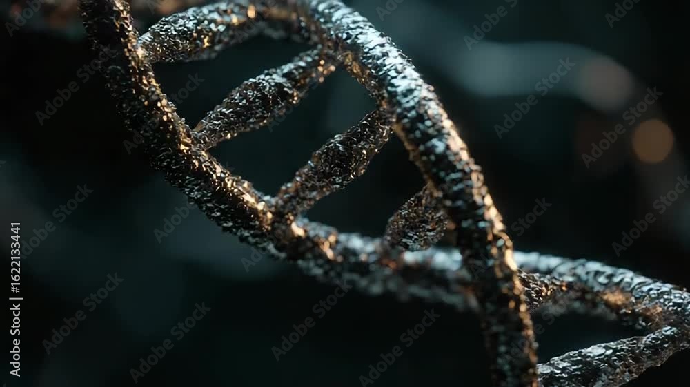 Poster rotating dna chain evolving in a dark environment