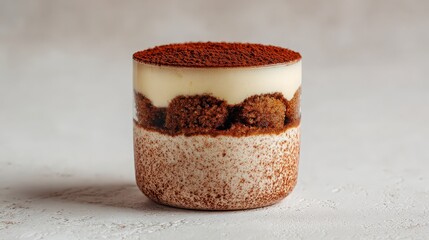 Tiramisu cup with cocoa layers