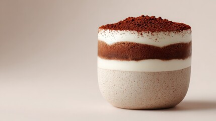 Tiramisu cup with cocoa layers