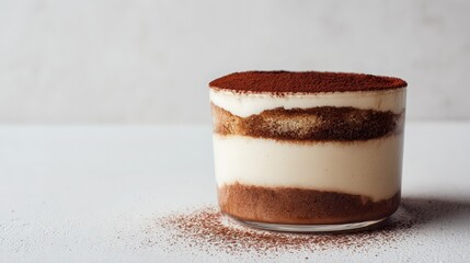 Tiramisu cup with cocoa layers