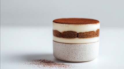 Tiramisu cup with cocoa layers