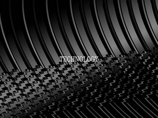 Abstract futuristic dark black background with wave design. Realistic 3d wallpaper with luxurious flowing lines. Perfect background for posters, websites, brochures, banners, applications, etc.	