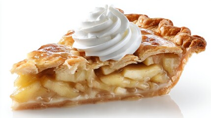 apple pie slice with whipped cream
