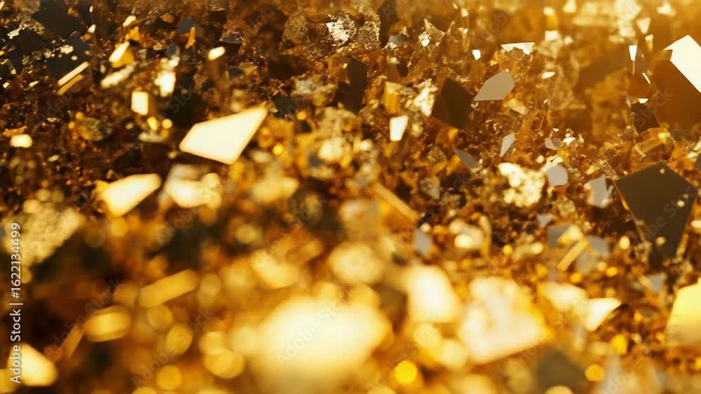 Aufkleber gold dust and geometric shapes creating an abstract background