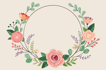 frame with roses