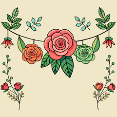 floral background with roses