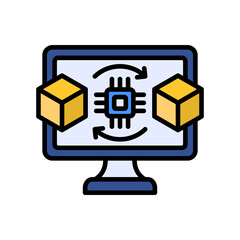 Digital Twin lineal color icon