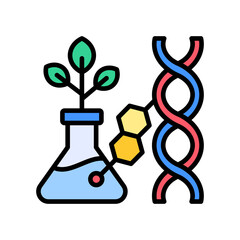 Synthetic Biology lineal color icon