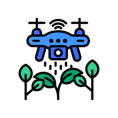 Drone Technology lineal color icon