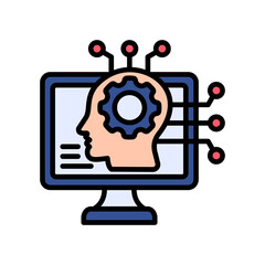 Cognitive Computing lineal color icon
