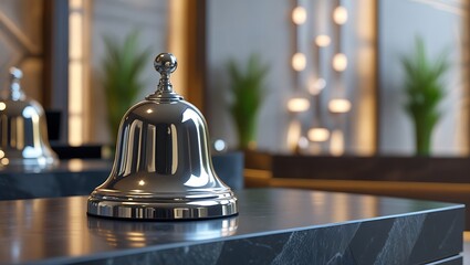 Hotel reception bell service desk call for assistance luxury travel stay