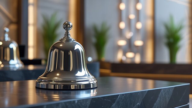 Hotel reception bell service desk call for assistance luxury travel stay