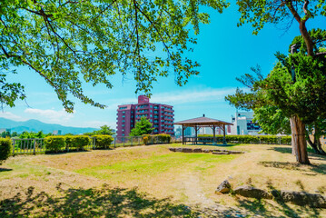 Obraz premium The view of Morioka Castle Ruins in Iwate, Japan