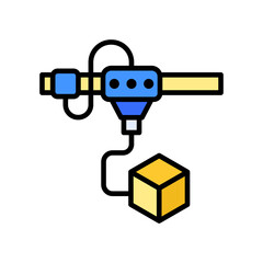3D Printing lineal color icon