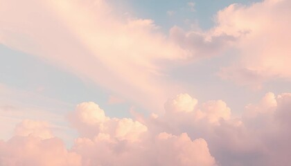 Dreamy pastel sky, soft clouds, ethereal, abstract background,  sunset, pastel sky