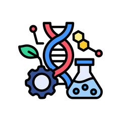 Biotechnology lineal color icon