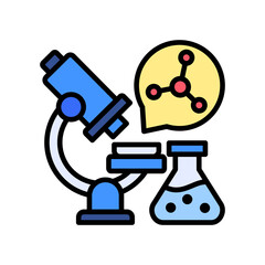 Nanotechnology lineal color icon