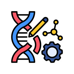 Gene Editing lineal color icon