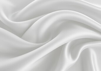 Obraz premium Abstract background of flowing white silk fabric with elegant folds and soft light, creating a luxurious texture