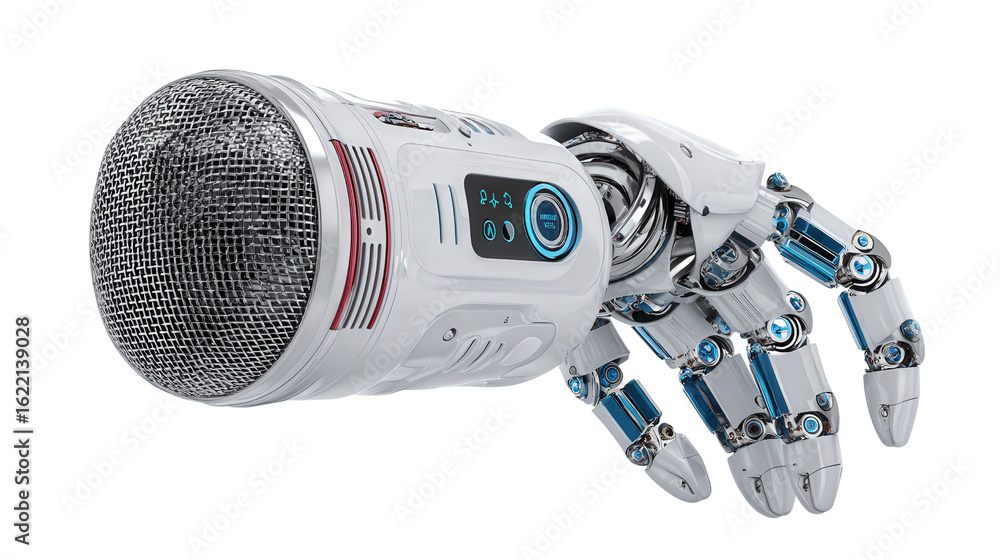 Poster ai-powered voice recognition system background isolated on a transparent background, png file.