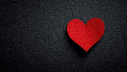 Obraz premium Red heart cutout on dark background