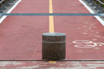 bollard on the promenade at the bridge