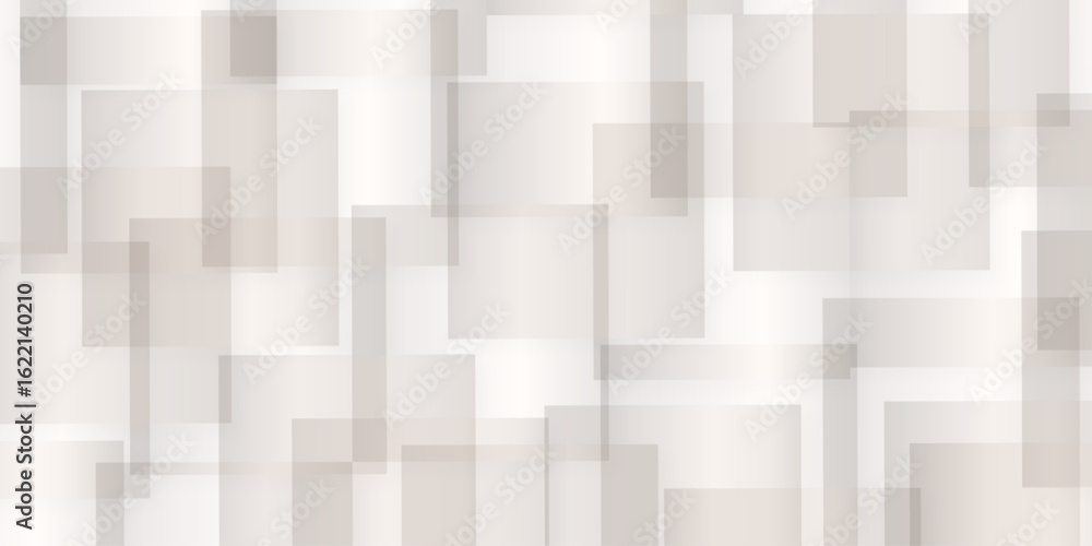 Poster modern abstract white background design with layers of textured white transparent material, minimal 