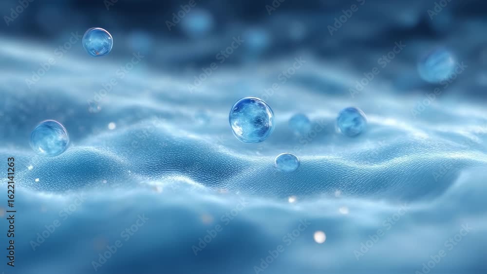 Aufkleber visualization of the skins sweating process showing beads of moisture emerging and fading with cool 