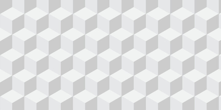 Fototapeta White 3d modeling cubes  Illustration decoration seamless white  material pattern square design. 
