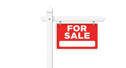 For sale sign isolated on white background