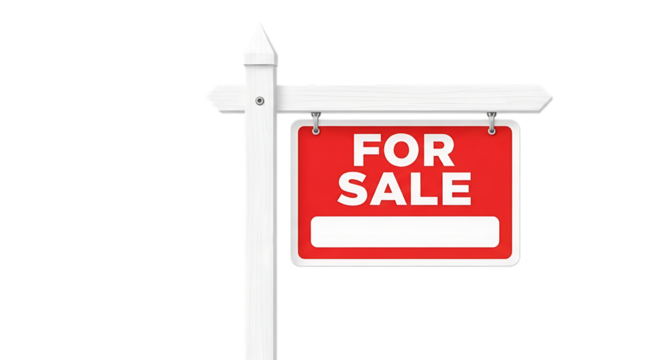 For sale sign isolated on white background