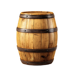 Obraz premium Wooden barrel with metal bands.