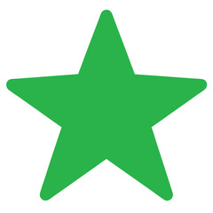 A bright, shiny green star symbol on a white background, perfect for holiday decoration or an award icon