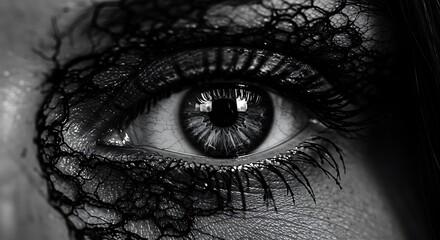 Obraz premium Lace and Shadow: A Monochrome Gaze
