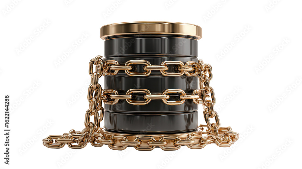 Poster blockchain secure data storage background isolated on a transparent background, png file.