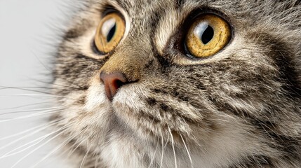 Close-up of a curious cat's face