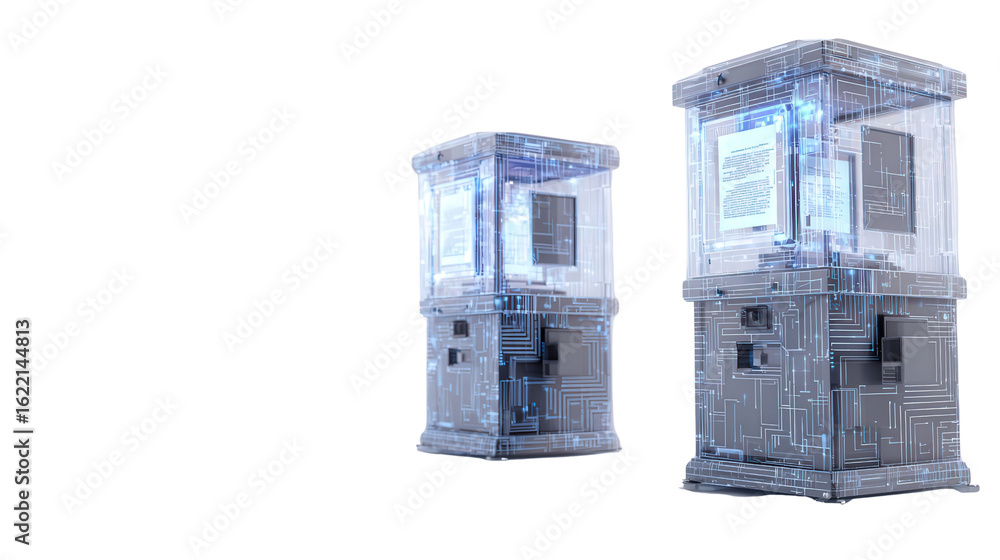 Poster blockchain-based voting system for elections background isolated on a transparent background, png fi