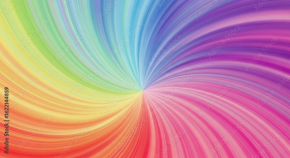 Fototapete vibrant rainbow color spectrum swirls dynamically from a central point, creating a flowing, abstract