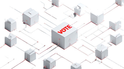 Blockchain-Based Voting System background isolated on a Transparent background, PNG file.