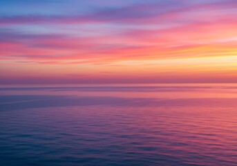 Serene Sunset: Ocean's Embrace, Pastel Hues