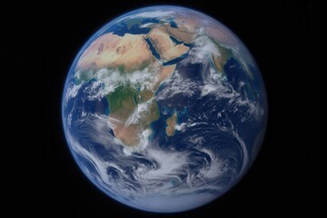 Fototapeta premium Stunning view of planet Earth showcasing Africa, perfect for global business or environmental science presentations and educational materials now