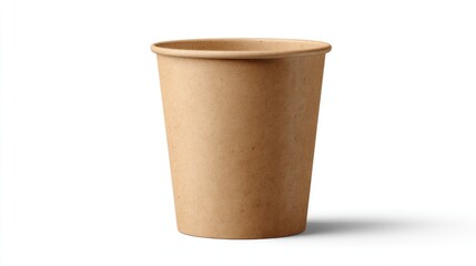 Single-use brown paper coffee cup