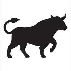 A stylized black vector silhouette of a wild cat such as a panther, tiger, or lion, symbolizing nature and wildlife