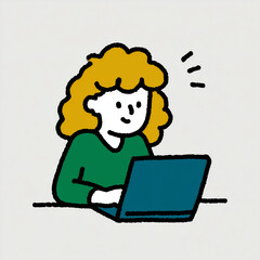Woman working on a laptop 
