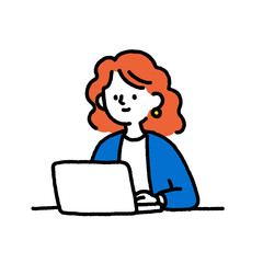 Woman working on a laptop 
